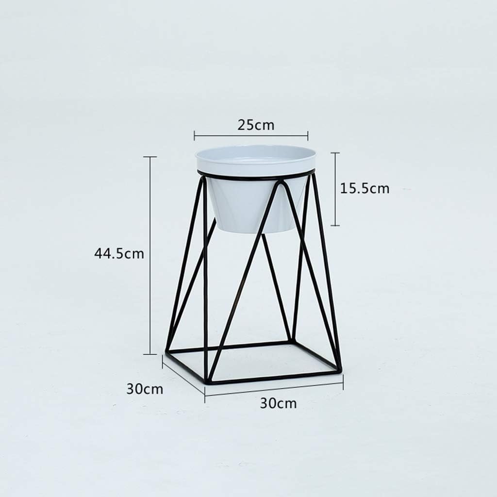 Flower Stand Metal Indoor Living Room Balcony Decoration Display Iron Art Herb Bonsai Shelf Floor-Stand Support Rack Outdoor Plant Pot Shelves(White)