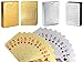 jcoral 2 Pack Gold Playing Cards Diamond Plastic Silver Playing Cards Waterproof Poker Cards,Highly Flexible Gold Foil Cards(Gold+Silver)