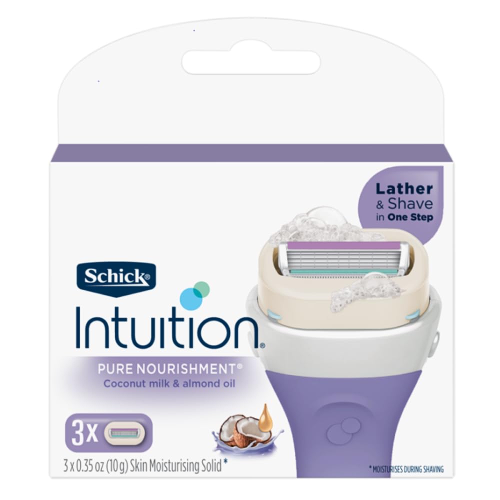 Schick Intuition Pure Nourishment Razor Refill Cartridges for Women, 3 Cartridges