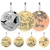 MYXGY Stainless Steel Pet ID Tag, Personalized Dog Name Tags, Customized Cat Tags, Deep Laser Engraving, Optional Engraved on Both Sides, Various Design Options