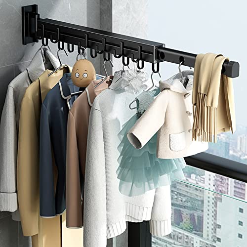 Clothes Horse Airer Laundry Drying Rack Wall Mount,Folding Retractable Collapsible Clothing,Space-Saving Rack,Clothes Indoor,Aluminum Alloy Rac - Image 4