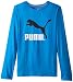 PUMA Boy's 8-20 No 1 Long Sleeve Logo Tee, Sky Blue, Small