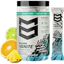MTN OPS Ignite Energy Powder, Zero Sugar, Hush Summit Surge | Sugar Free, 200mg Caffeine, Nootropic Blend for Energy, Focus & Endurance, L Arginine & L Citrulline