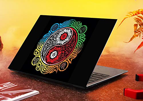 Image of PIXELARTZ Laptop Skin - Yin and Yang - HD Quality-15.6 Inches - Multi-Colour