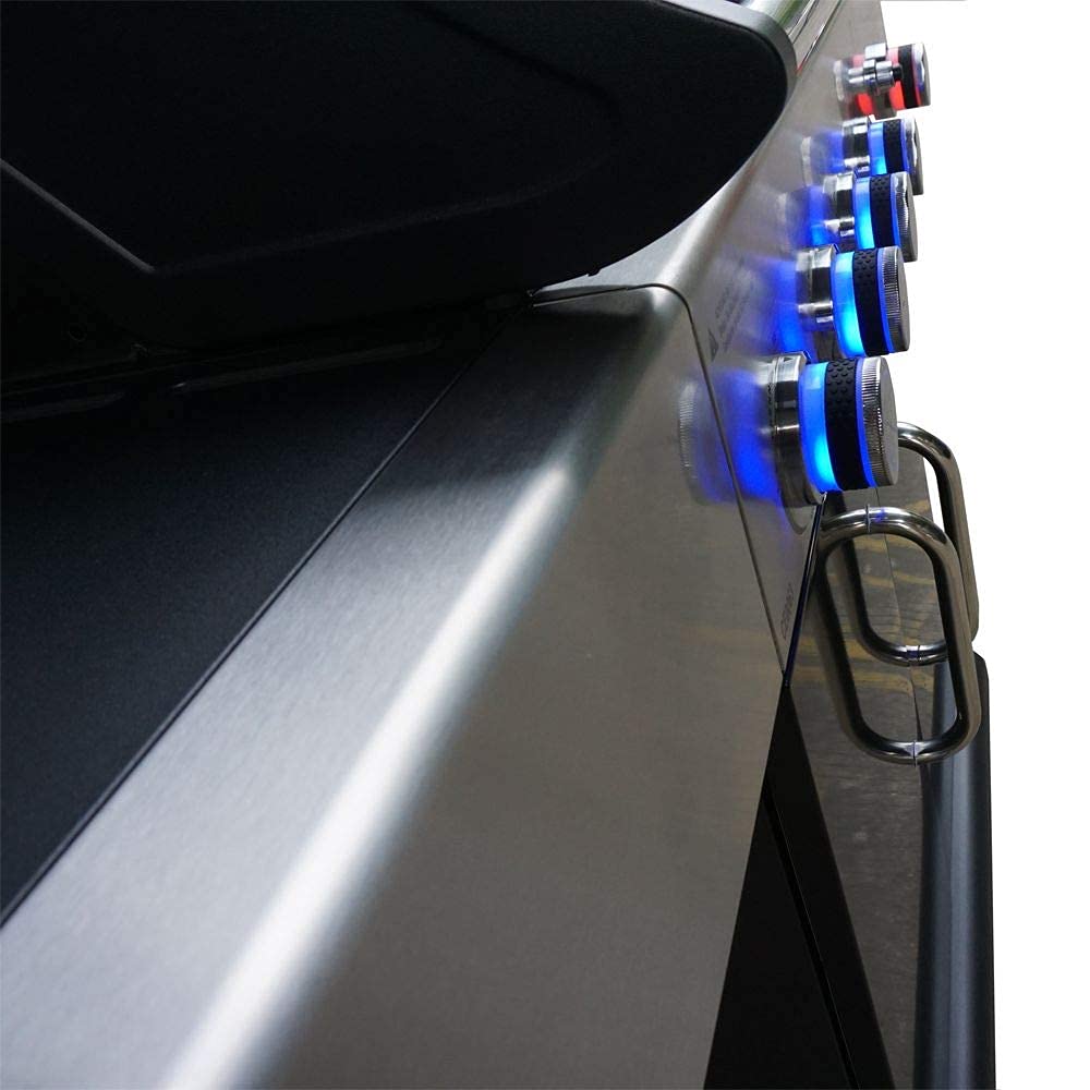 Madison Gasgrill mit 800 °C Infrarot-Zone – Grill mit 4+1 Edelstahlbrenner, Thermometer, LED-Regler & Seitenkocher – XXL BBQ Grillwagen mit Gusseisenrost, Piezozündung, 5–11 kg Gasflasche