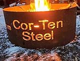 Higley Welding Cor-Ten Weathering Steel Fire Pit Campfire Ring 30" Diameter