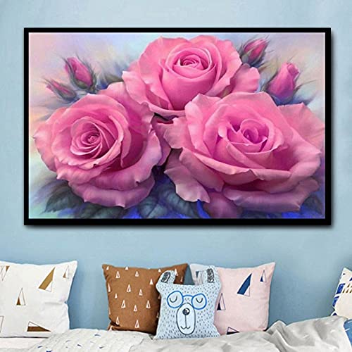 Mosaïque Rose 5D Broderie Diamant pour Salon Moderne