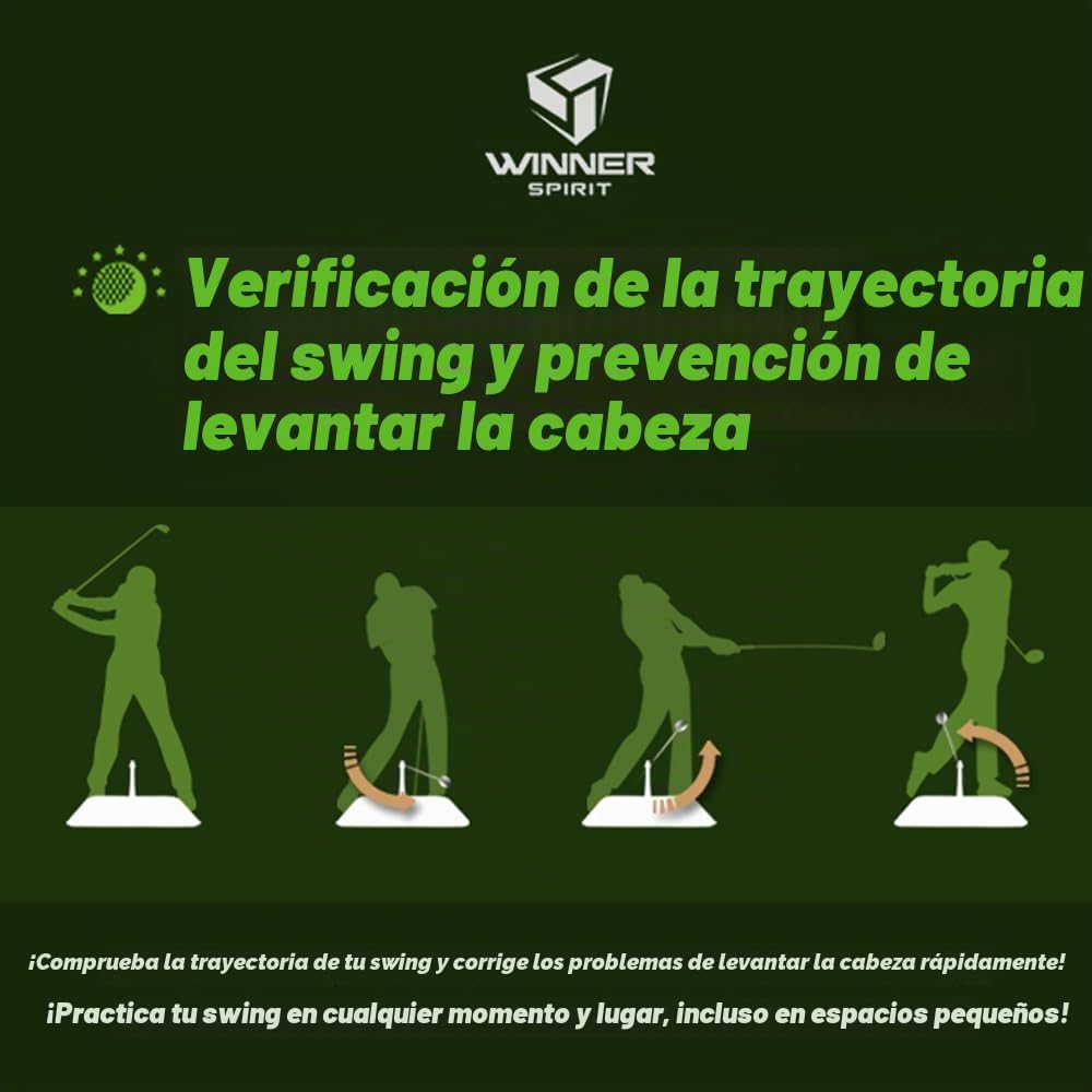 WINNERSPIRIT Real Swing 300, Ayuda de Entrenamiento de Swing de Golf, Verdadero Impacto, el Camino a confirmar, Altura Ajustable, construcción Resistente, Entrenador de Columpio, portátil