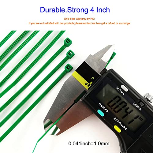 Hs Nylon Wire Ties Green Zip Ties 1000 Pieces 18 Lbs Plastic Cable Ties 4 Inch,Outdoor Purpose #TOP1