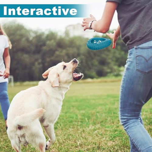 PcEoTllar Hundespielzeug, Kauspielzeug Unzerstörbar für Aggressives Kauen, Große und Mittelhunde, Naturkautschuk Robustes Interaktives Hundespielzeug für Zahnpflege und Spielspaß, Dunkelgrün