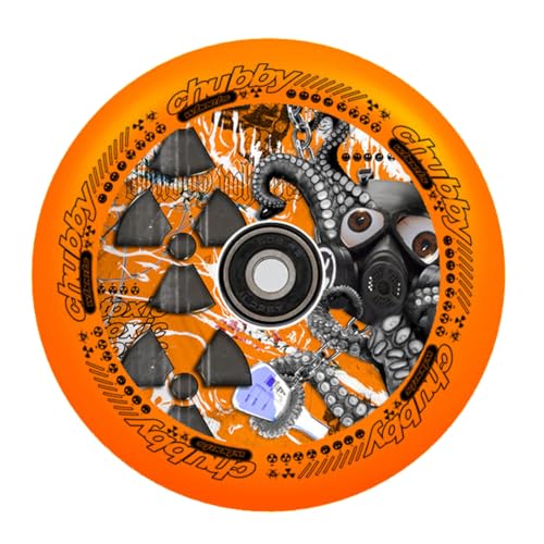 Roue de scooter 110 mm Centrano orange avec gomme haute densité