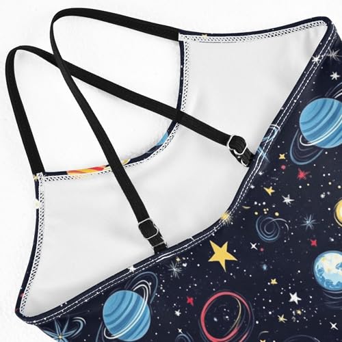 Girls Swimsuit 1-Piecing Toddler Bathing Suit Girl Toddler Swim Suits for Girls Beach Swimwear 4T Starry Night Star Sun Moon4