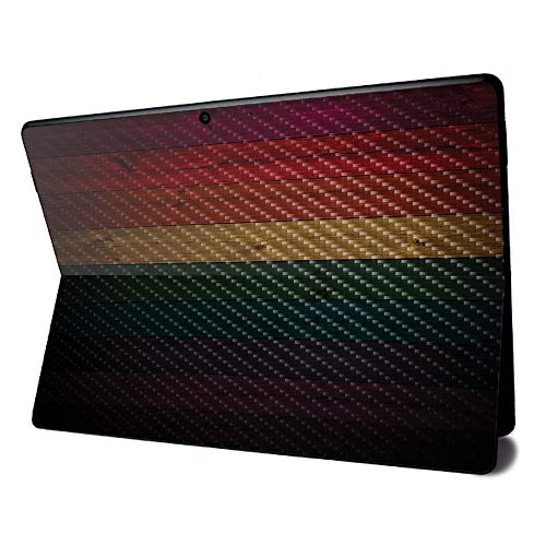 Image of MightySkins Carbon Fiber Skin for Microsoft Surface Pro X - Wood Style | Textured Carbon Fiber Finish | Easy to Apply, Remove, and Change Styles | Made in The USA