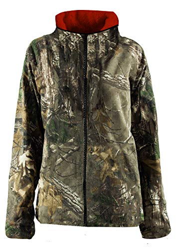World Famous Sports Reversible Burly Tan Camo/Blaze Orange Polyester Fleece Hunting Vest (Large)
