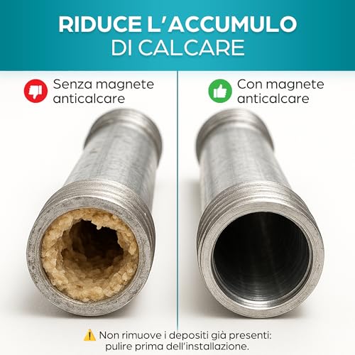 Orinko® Magnetizzatore Anticalcare - Trattamento Acqua Durezza Magnetico Eco-Friendly Per Protezione Caldaia, Rubinetti E Lavatrice - Senza Sali E Senza Elettricità - Alternativa Naturale Alla Resina - 4
