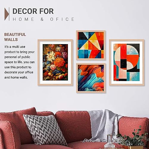 Image of kotart Aesthetic Wall Decor Paintings with Frame for Home Decoration - Painting for Living Room Bedroom Office - Framed Painting for Wall Decoration - Pack of 4 (Art 1, Big (13x17 or 13x13 inch))