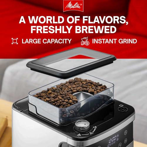 Image of Melitta Aroma Fresh Plus 10-Cup Automatic Drip, Programmable Coffee Maker with built in Burr Coffee Grinder