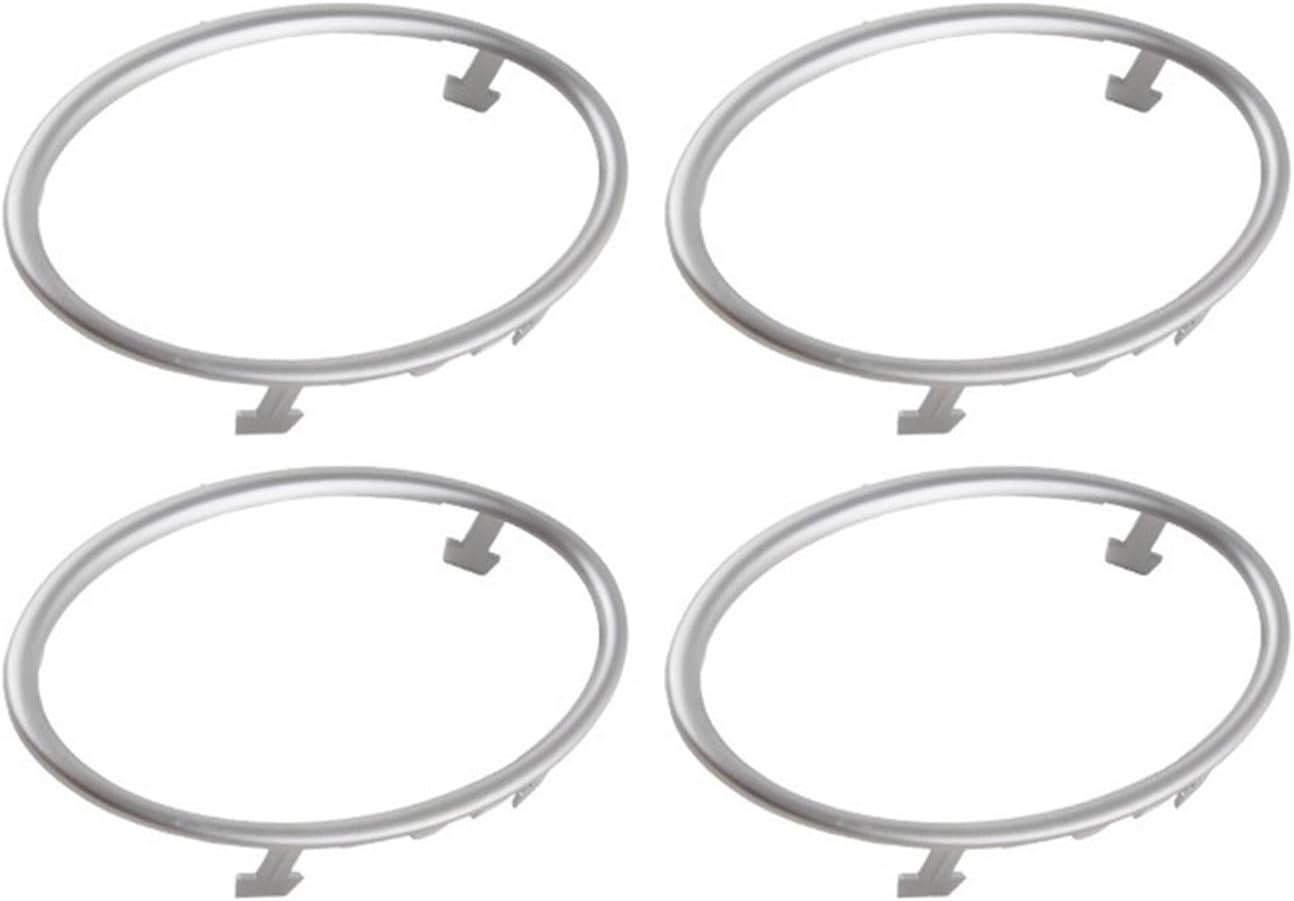 4Pcs Fit for Ford Fit for Focus 2 MK2 2005-2013 Accessories Car Air Conditioning Trim Outlet Decoration Circle Sticker(4pcs Silver)