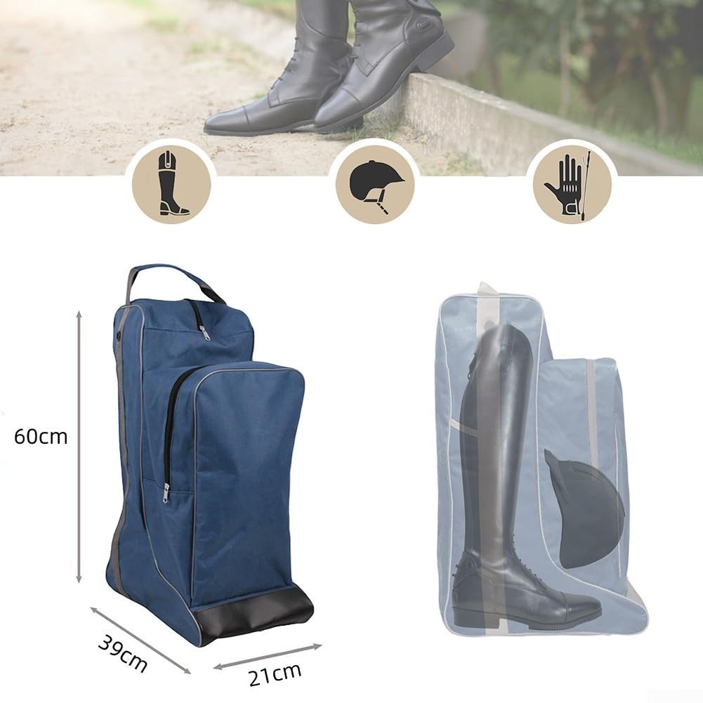 Yhenlovtt Sac de rangement de grande capacité pour bottes d'équitation avec poignée pour bottes hautes et équipements, tissu Oxford 600D, protection P