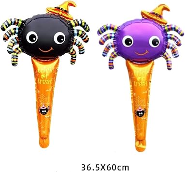 Hand Balloons, Halloween, Aluminum Balloons, Handheld, Balloons, 14 Pieces, Headbands, Parties, Cheering Sticks, Decorations, Pumpkins, Witches, Spiders, Vampans, Gifts, Presents, Photos, School Festivals