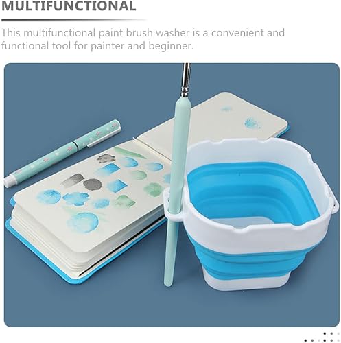 Miniatura 7 de Wakauto Pincel de pintura plegable Lavabo Pintura al óleo acrílica Cubo de silicona Soporte para pinceles de pintura Organizador de pintura Taza de