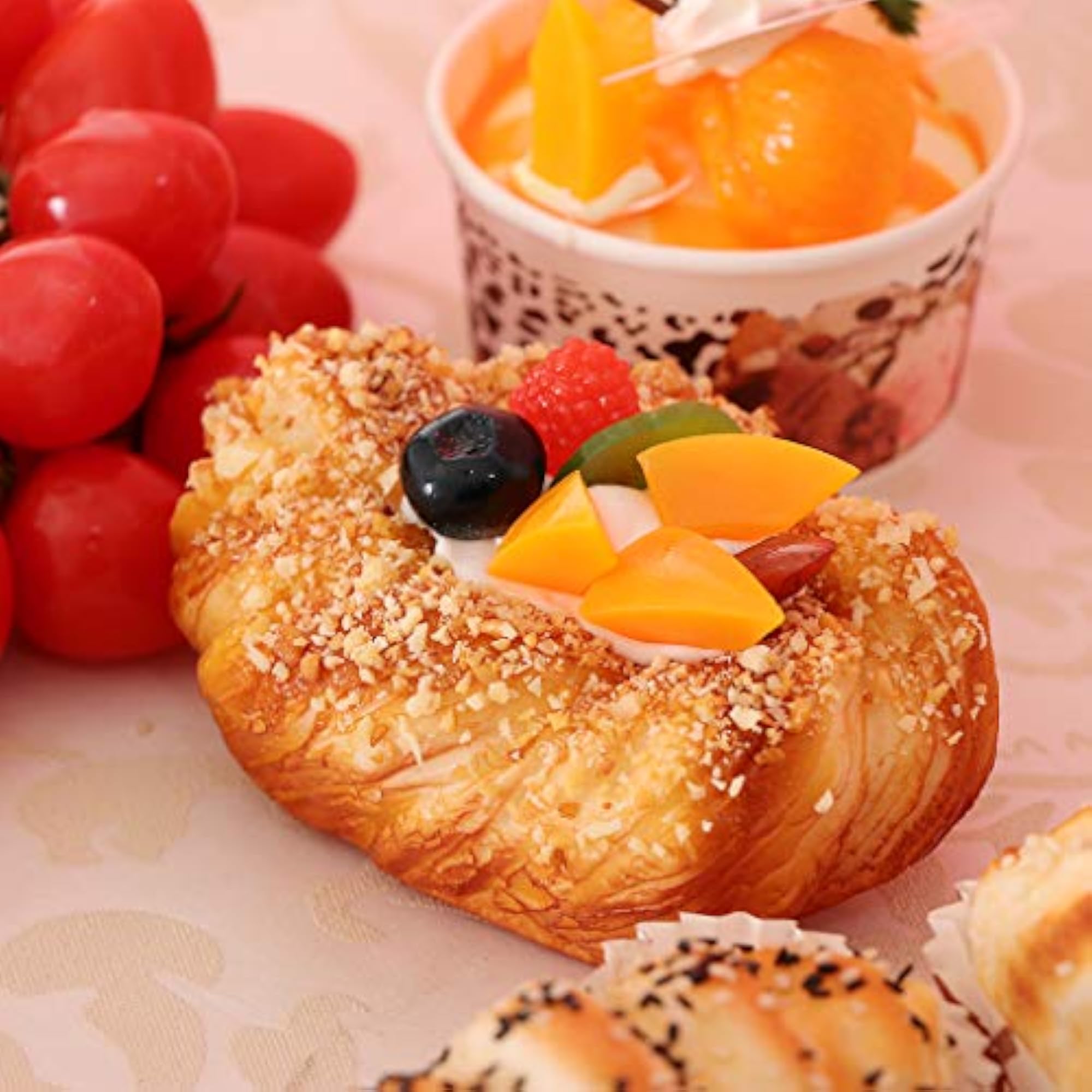 Artificial Fruit Bread Cake Simulation Realistic Food Dessert Style_1