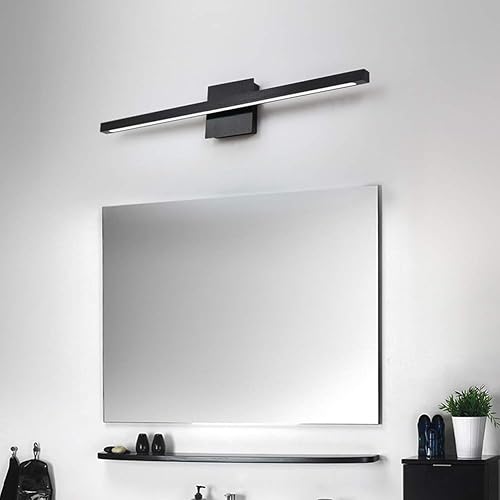 Miniatura 2 de Aplique de pared giratorio negro de 12 W con luz LED moderna para baño y espejo, luz blanca cálida, elegante barra de luz para baño, ideal para