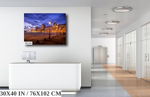 Miniatura 5 de Louvre Pyramid, Paris Architecture Print, Paris Wall Art, Paris Travel Poster - Print/Canvas/Acrylic/Metal (Canvas Print, 16x20 Inches)