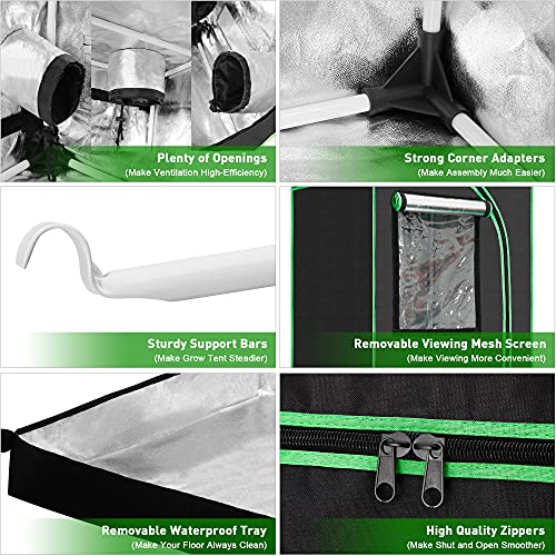 IPOW Grow Tent Kit Complete System 2x2 ft LED Grow Light Dimmable Full Spectrum Indoor Grow Tent Kit 24"x24"x55" Hydroponics Grow Tent with 4 Inch Ventilation Kit 5 IPOW Grow Tent Kit Complete System 2x2 ft LED Grow Light Dimmable Full Spectrum Indoor Grow Tent Kit 24"x24"x55" Hydroponics Grow Tent with 4 Inch Ventilation Kit - Image 6