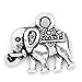 Housweety 50PCs Charm Pendants Elephant Animal Silver Tone 14mmx12mm(4/8"x4/8")