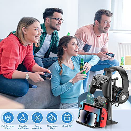Kdd Headphone Stand, Game Controller Holder & Headset Holder For Desk, Earphone Stand With Aluminum Supporting Bar, Universal Storage Organizer Headphones/Controller/Switch/Ipad/Mobile Phone #TOP5