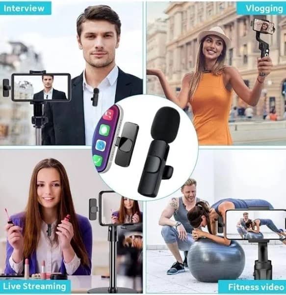 Image of BQYA Dynamic Collar Mic Lavalier Plug & Play Bluetooth Microphone Lapel Mic System For Youtube Facebook Live Stream,Instagram Reels Video Recording Vlog For Type-C,Android&iPhone,Laptop,Desktop,Mic 1