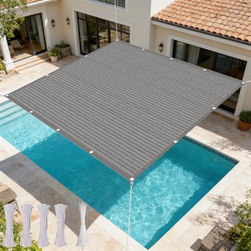 Voile ombrage rectangulaire gris 145x420 protection solaire jardin