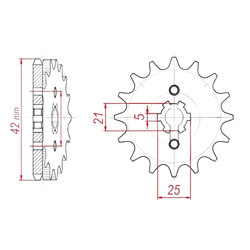 Vorderes Kettenrad 16 Zähne JTF569 Kompatibel Mit Yamaha XV250