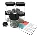 Clear 4 oz Plastic Jar Black Lid 6 pk with Balm Jar