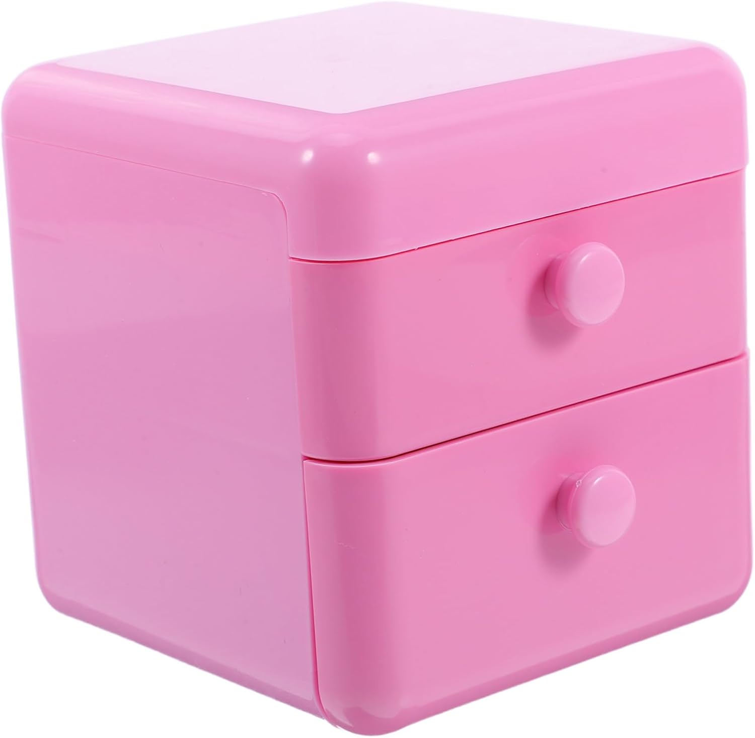 Pink Drawer Jewelry Box with Lid for Cute Trinket Organizer Chest for Rings Necklaces Earrings Hair Clips Treasure Chest for Bedroom Vanity Storage