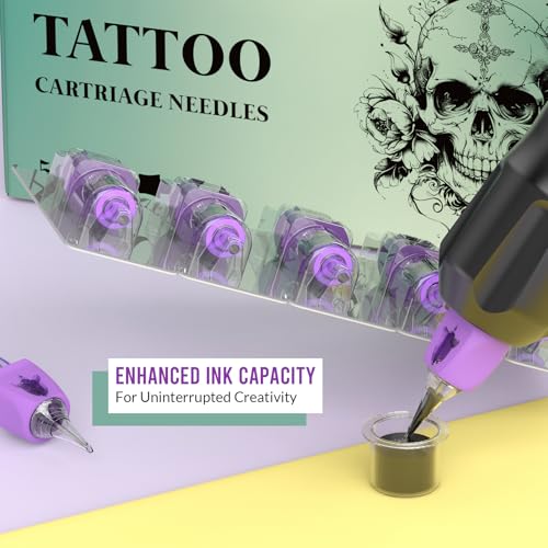 Image of Wormhole Tattoo Needles Rocket, 50pcs Mixed Sizes Disposable Finger Ledge Tattoo Cartridge Needles #12 Standard 3RL 5RL 7RL 9RL 11RL Round Liner for Tattoo Machine Tattoo Gun Tattoo Supplies