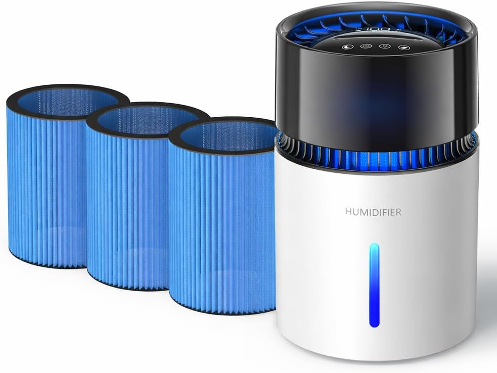 3L Mist-Free Evaporative Humidifier + 2 Pack Replacement Filter