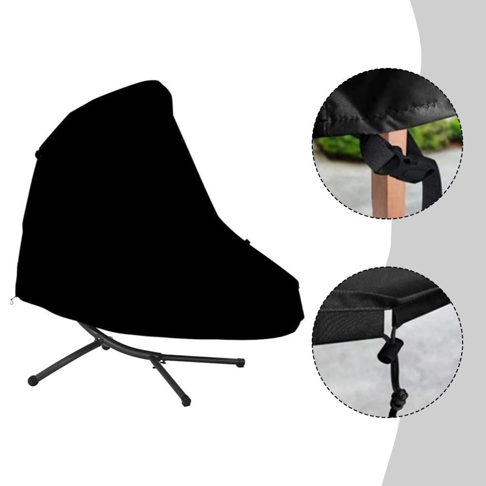 wasserdichte Abdeckung für Hängeliege 420D Oxford-Gewebe mit verstellbaren Riemen, Winddicht für Gartenmöbelschutz, 185 x 117 x 198 cm