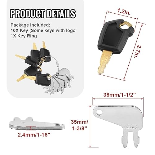 Miniatura 3 de Newsmarts 5P8500, 8H-5306 8398 Equipo pesado 10 llaves de bloqueo de interruptor de encendido, repuesto de llave de encendido de construcción de