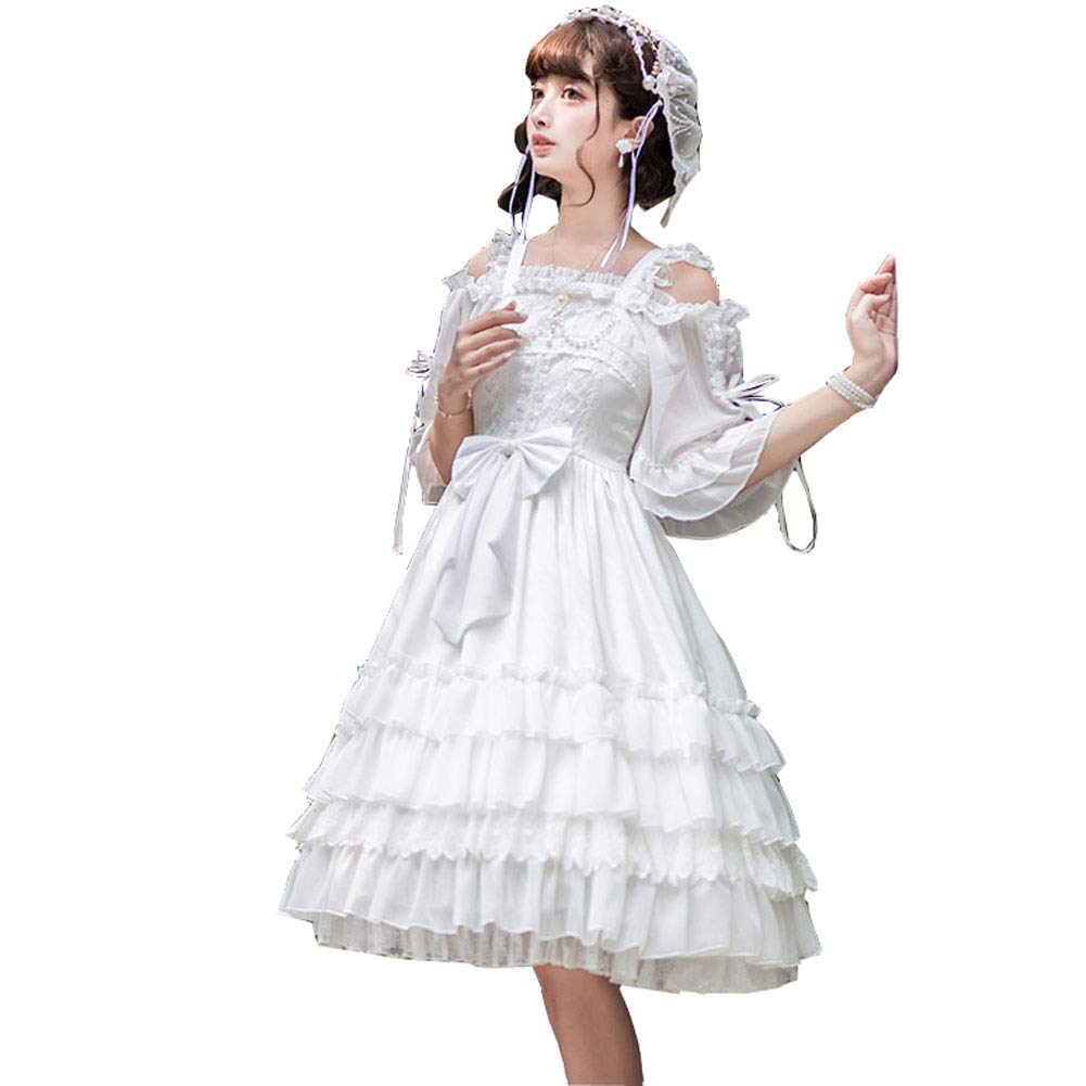 Amazon.co.jp: ロモハナガ ロリータ ワンピース 花嫁 ゴスロリ Aライン