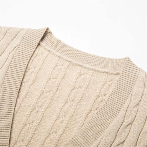 Mens Wool Cardigan Sweater Long Sleeve V Neck Solid Color Casual Knit Cardigan Buttons Down Sweater3