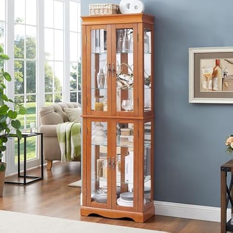 CKEASEAN 71" Lighted Curio Cabinet Cover