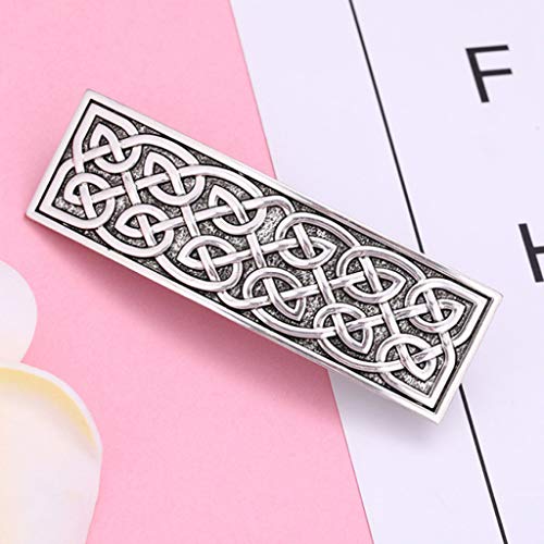 kowaku Presilha feminina feita à mão estilo retrô metal francês - prata, 78 mm