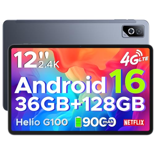 DOOGEE Tab G6 Pro Android 16 Tablet 12 Zoll 90Hz 2,4K 36GB RAM+128GB ROM/TF 2TB, Helio G100 Octa-Core, Gemini AI Tablet ...