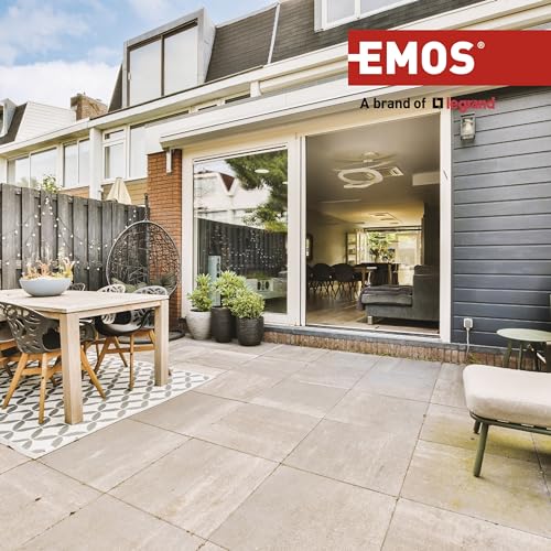 EMOS 2-fach Schutzkontakt-Steckdose mit Klappdeckeln, Aufputz zur Wandmontage, für Feuchtraum und Außenbereich geeignet, 250 V~/16 A max., Schutzklasse IP44/IP54, Schuko, Kunststoff