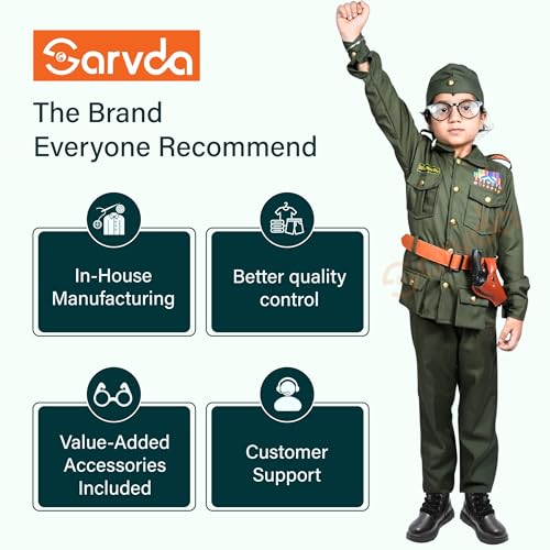 Image of Sarvda Kids Fancy Dress Costume Set | Police, Army Soldier, Pilot, Doctor, Subhash Chandra Bose & Community-Helper Outfit for Boys & Girls