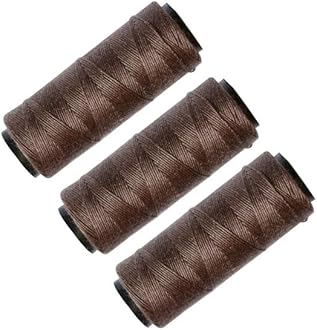 3 Rolls Sewing Thread for Hair Weave Bundles, Hair Extensions, Sewing Hair Weft, Making Wig DIY Weaving Thread (Brown)