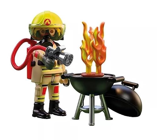Playmobil Pompier et barbecue en feu Spécial + 72149 PLAYMOBIL - vue 3