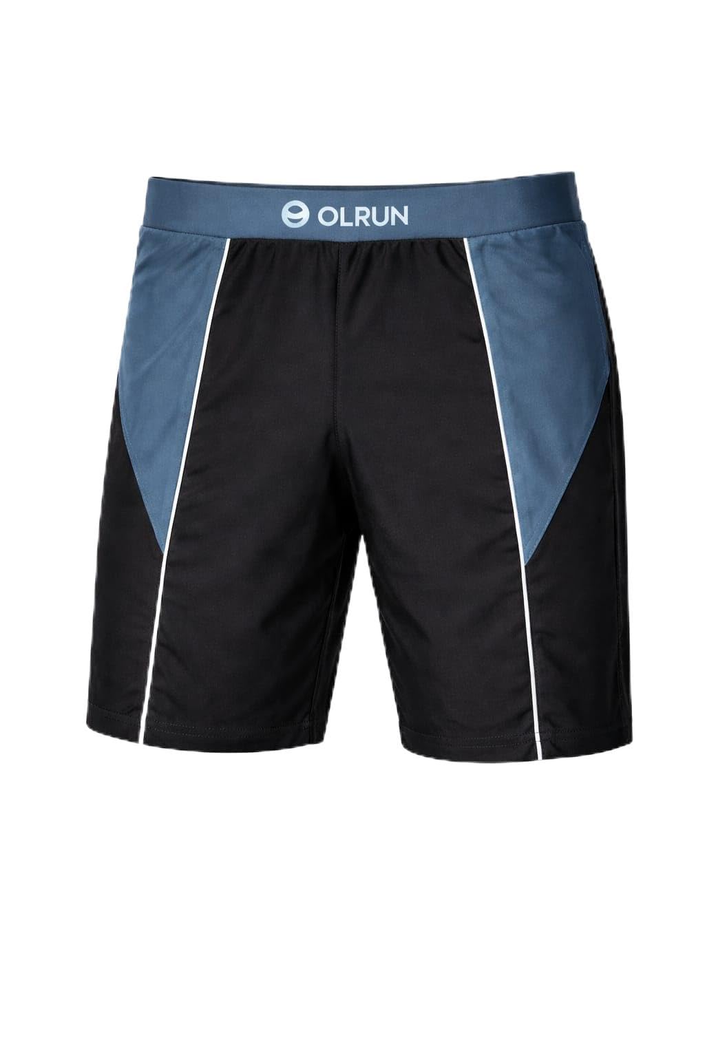 Olrun Performance Swimwear Shorts, Black and Blue, 88% Polyester 12% Spandex, Quick Dry, Flexible Stretch, Soft Waistband-image-48